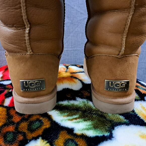 UGG AUSTRALIA DEVANDRA TALL BOOT 1008850 WOMEN SIZE 9 WALNUT BROWN LEATHER - Picture 9 of 16